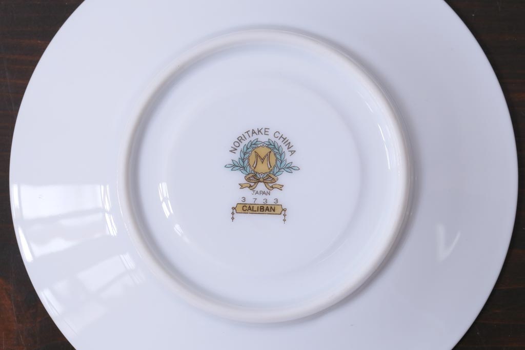 中古　オールドノリタケ(Noritake、則武)　月桂樹-М　CALIBAN　品のあるデザインが素敵なカップ&ソーサー2客セット(洋食器)(2)