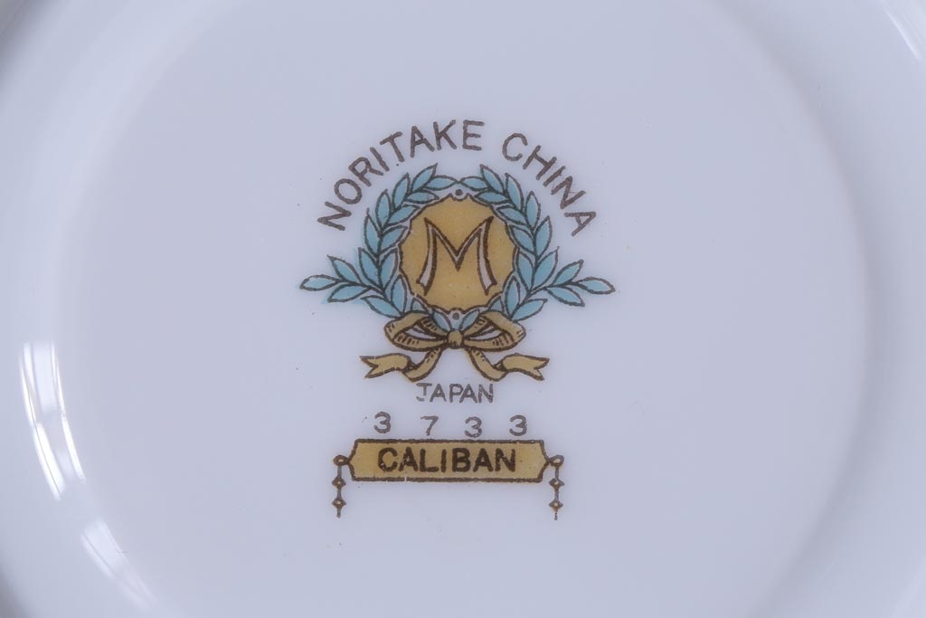 中古　オールドノリタケ(Noritake、則武)　月桂樹-М　CALIBAN　品のあるデザインが素敵なカップ&ソーサー2客セット(洋食器)(2)