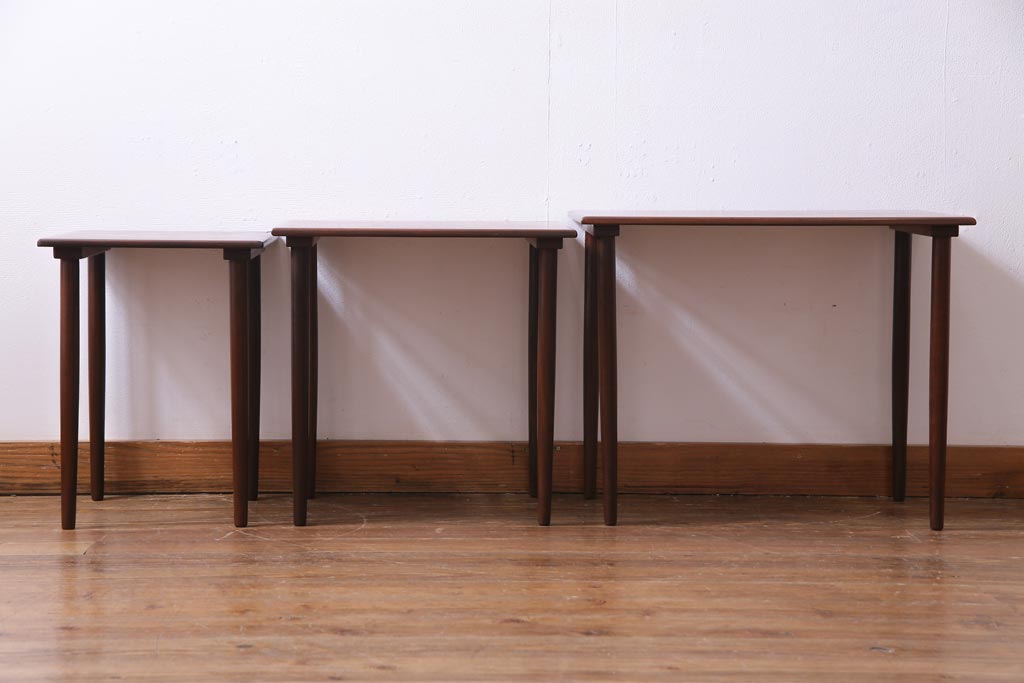 ビンテージ 北欧家具 デンマーク チーク材 すっきりとしたデザインが