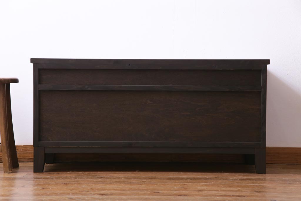 ラフジュ工房オリジナル　古建具リメイク　趣ある透かし彫りが和の風情感じる引き出し付きローボード(戸棚、収納棚、テレビボード)