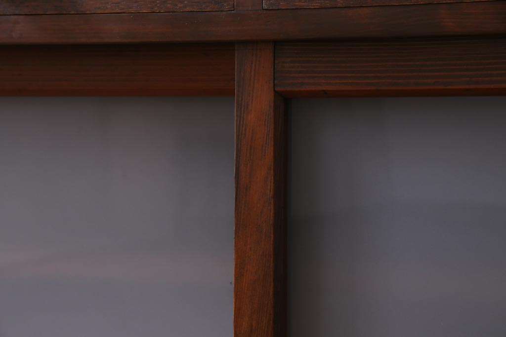 ラフジュ工房オリジナル　古い建具の枠が味わい深い横長のリビングボード(収納棚、戸棚)