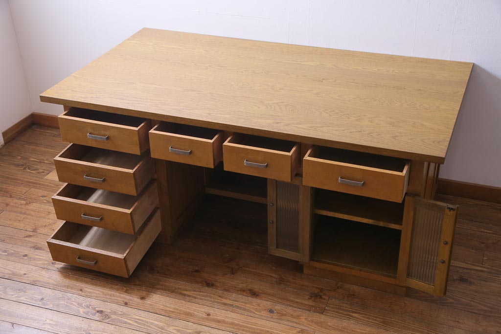 レトロ家具 昭和レトロ 天板ホワイトオーク材 特大サイズ!温もり溢れる