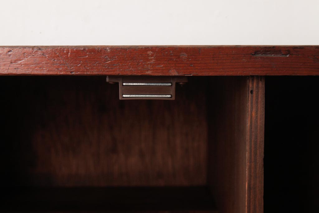 アンティーク家具　昭和初期　ヒノキ材　懐かしさと味わい深さが漂う小型収納棚(収納箱、書箱)