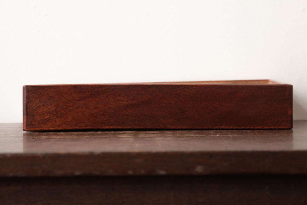 アンティーク雑貨　和製アンティーク　楠材　しっとりとした艶が美しいシンプルな文箱(木箱、収納箱)