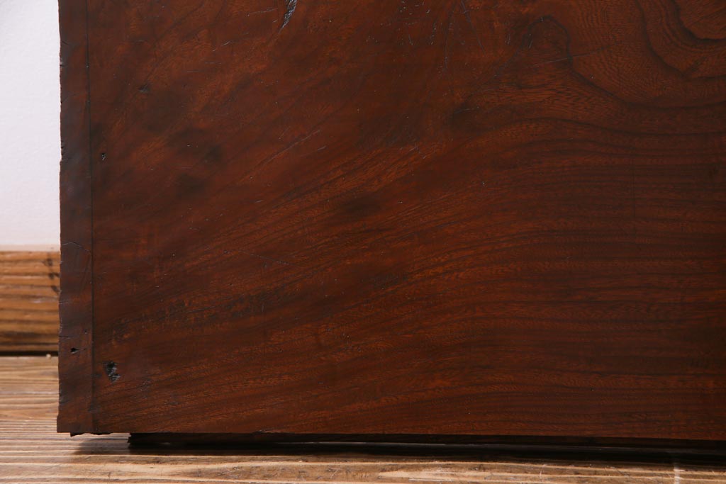 アンティーク雑貨　明治大正期　DIY　漆塗り　味わい深いケヤキ一枚板(古材、材料)