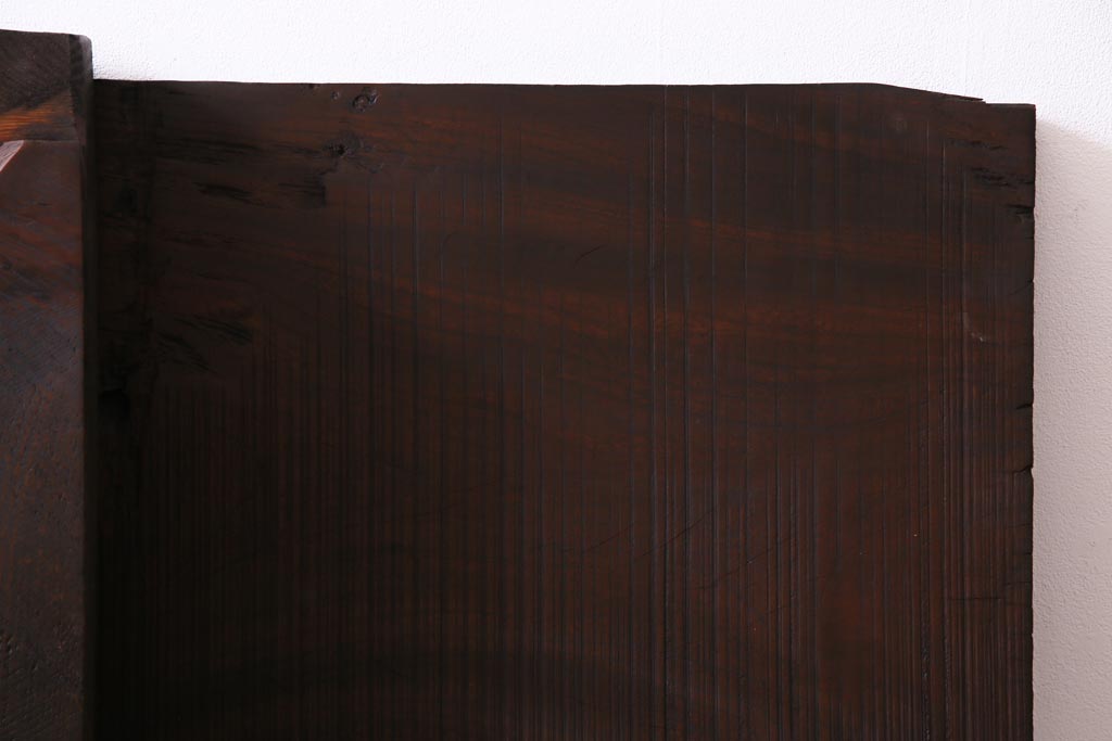 アンティーク雑貨　明治大正期　DIY　漆塗り　味わい深いケヤキ一枚板(古材、材料)