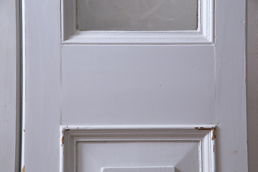 フランスアンティーク　両開き　透かしがおしゃれなフレンチシックな親子ドア(ガラスドア、扉)