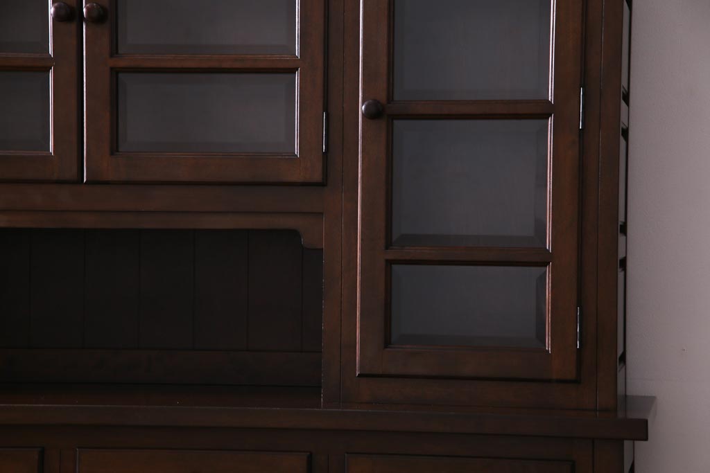 中古　特注品　松本民芸家具　上品な高級感漂う特大サイズの食器棚(キャビネット、飾り棚)(定価約200万円)