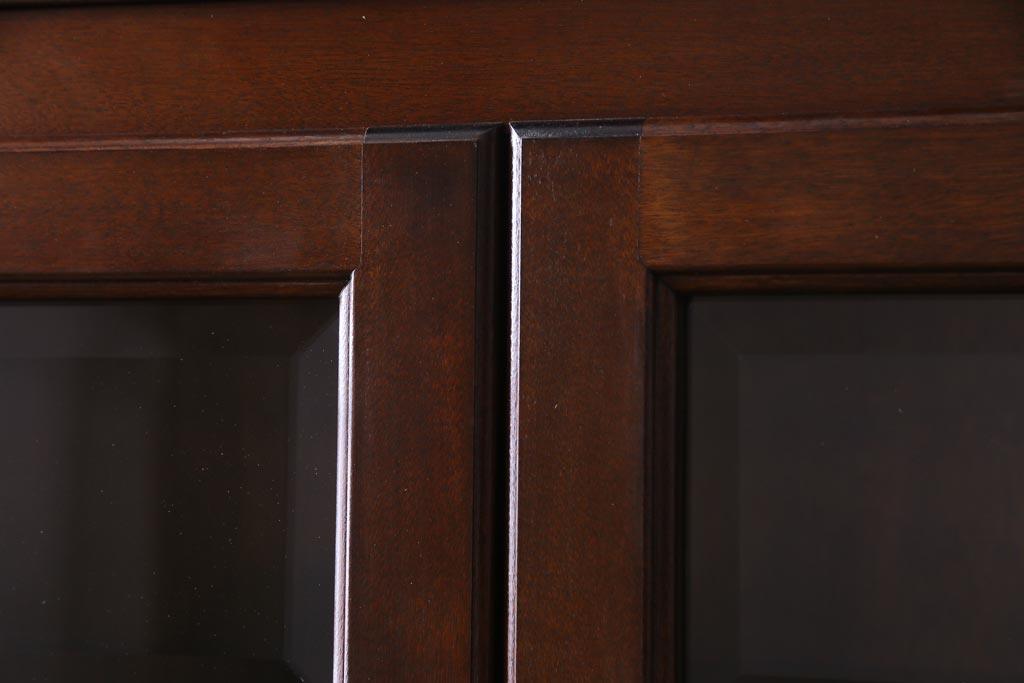 中古　特注品　松本民芸家具　上品な高級感漂う特大サイズの食器棚(キャビネット、飾り棚)(定価約200万円)