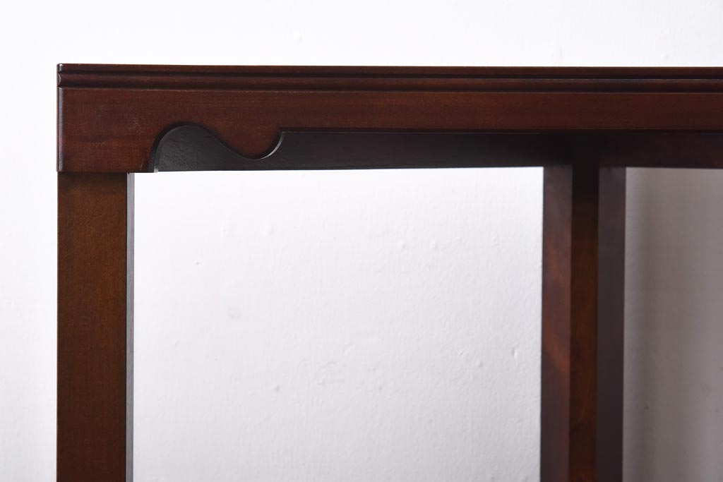 中古　松本民芸家具　シックな扉のデザインの隅棚(コーナーキャビネット、収納棚)