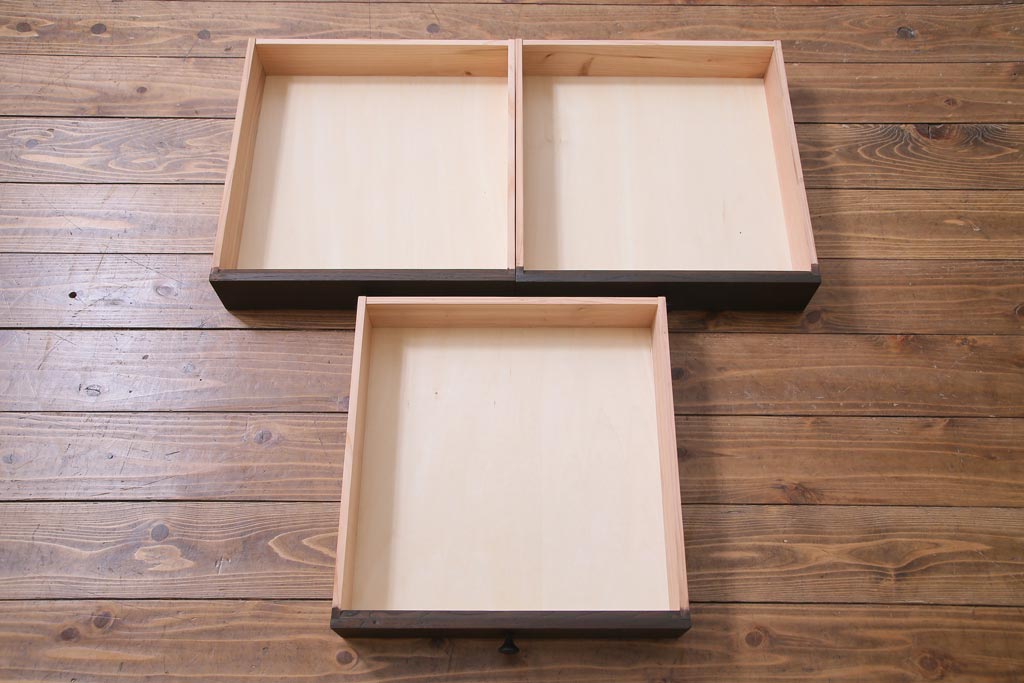 ラフジュ工房オリジナル　建具リメイク　懐かしく落ち着いた雰囲気の引き出し付きテレビボード(収納棚、サイドボード、戸棚)