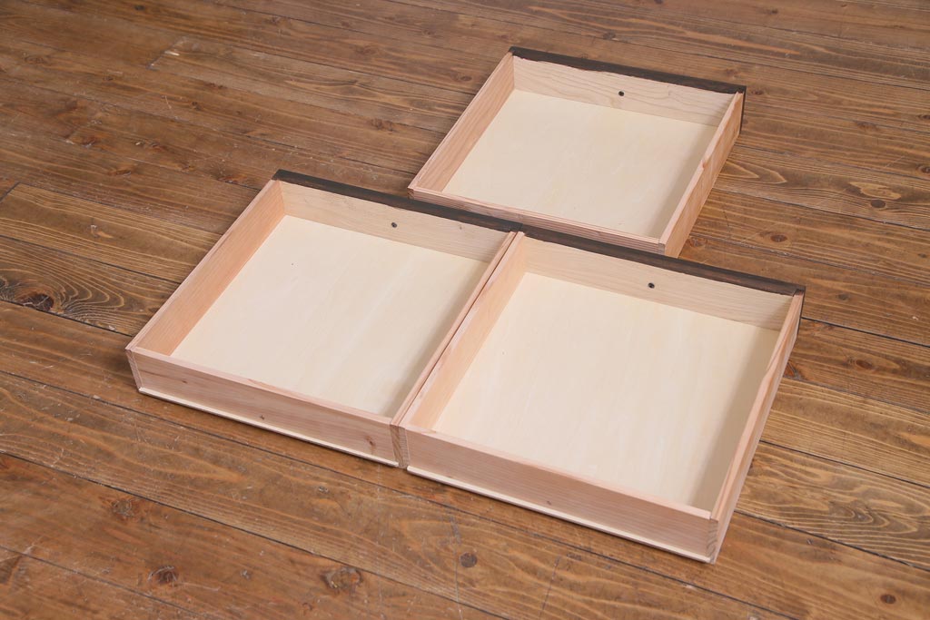 ラフジュ工房オリジナル　建具リメイク　懐かしく落ち着いた雰囲気の引き出し付きテレビボード(収納棚、サイドボード、戸棚)