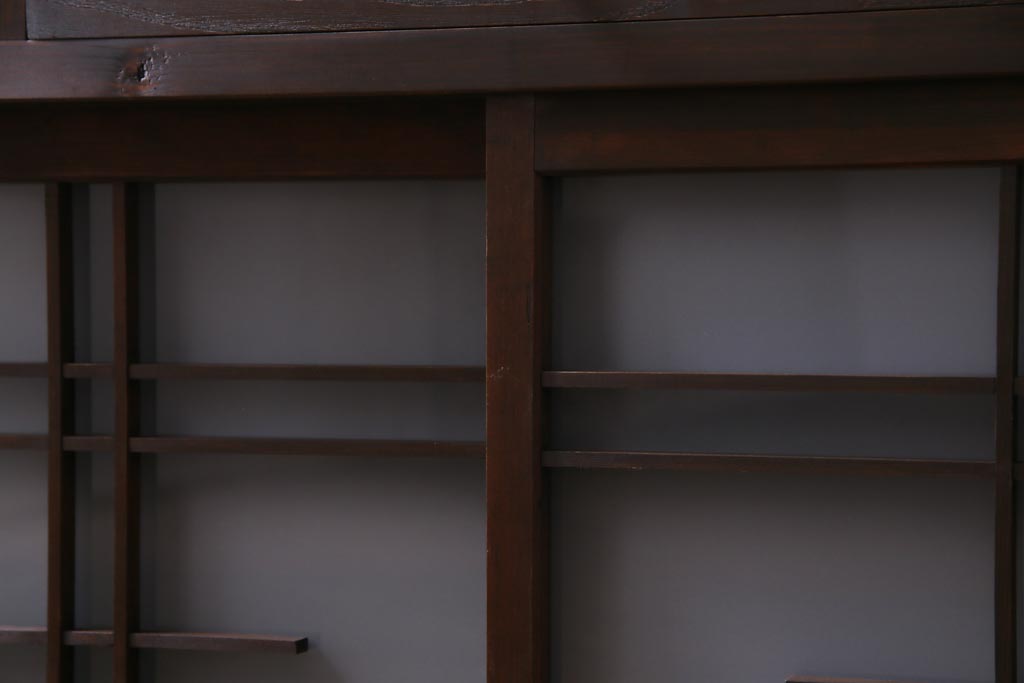 ラフジュ工房オリジナル　建具リメイク　懐かしく落ち着いた雰囲気の引き出し付きテレビボード(収納棚、サイドボード、戸棚)