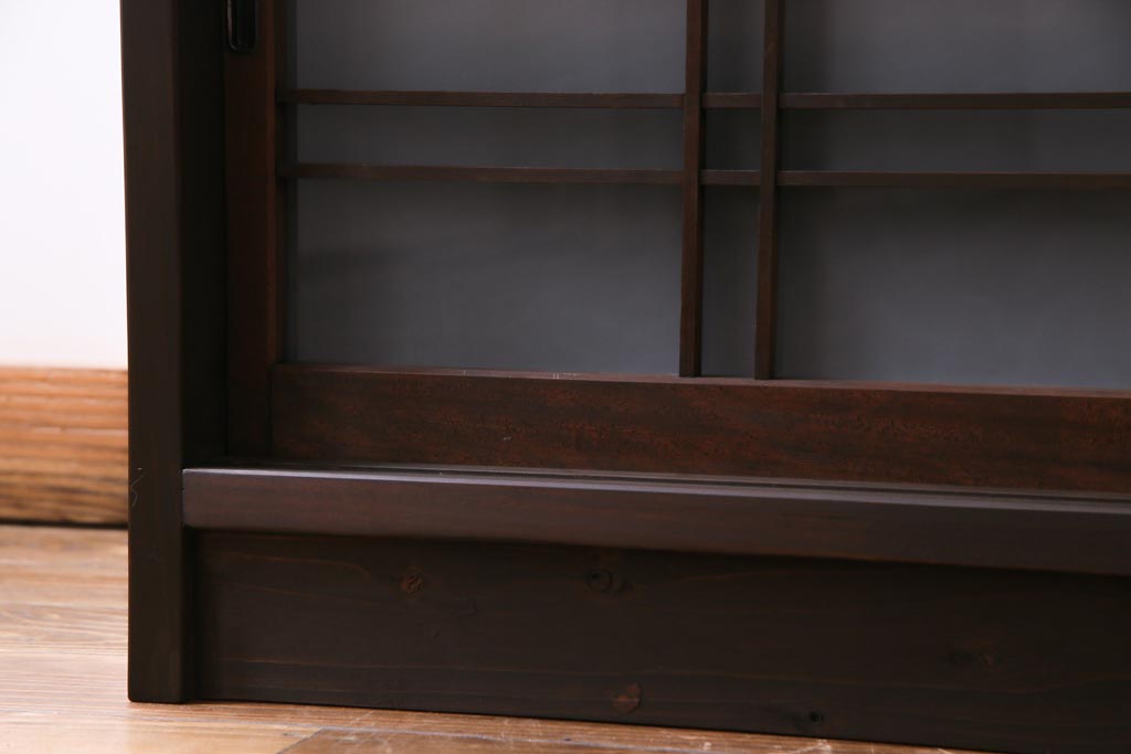 ラフジュ工房オリジナル　建具リメイク　懐かしく落ち着いた雰囲気の引き出し付きテレビボード(収納棚、サイドボード、戸棚)