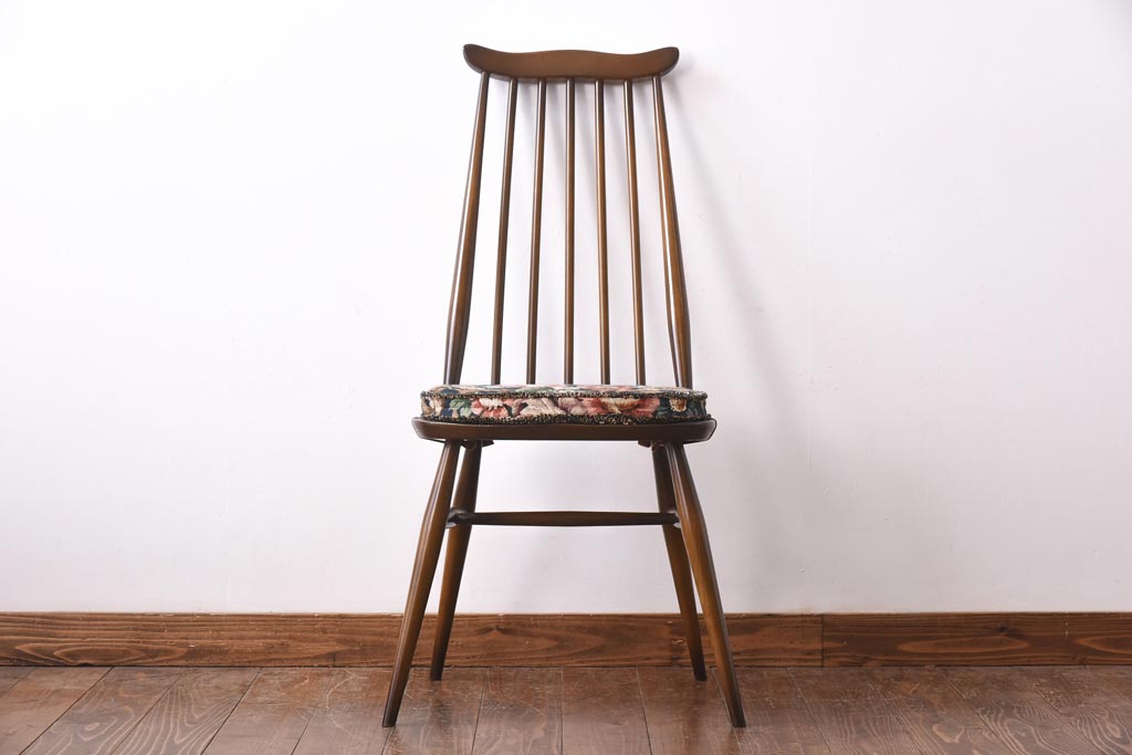 ヴィンテージ家具　イギリスビンテージ　ERCOL(アーコール)　ゴールドスミス　クッション付きダイニングチェア(椅子)(1)
