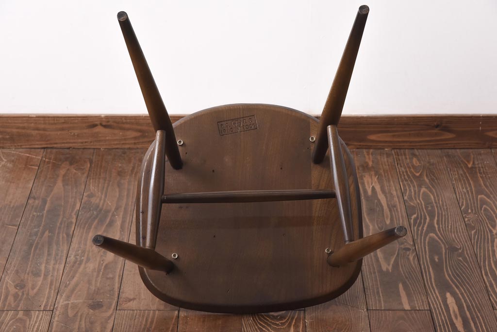 ヴィンテージ家具　イギリスビンテージ　ERCOL(アーコール)　ゴールドスミス　クッション付きダイニングチェア(椅子)(1)
