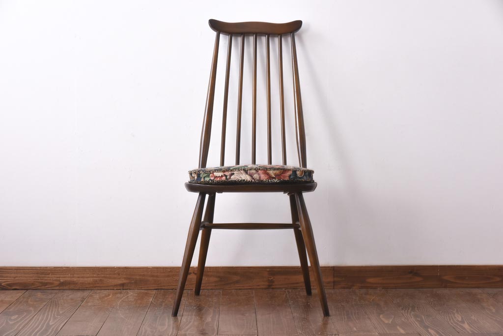 ヴィンテージ家具　イギリスビンテージ　ERCOL(アーコール)　ゴールドスミス　クッション付きダイニングチェア(椅子)(2)