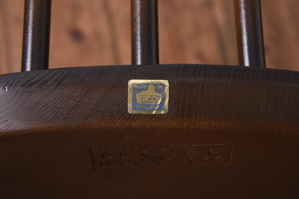 ヴィンテージ家具　イギリスビンテージ　ERCOL(アーコール)　ゴールドスミス　クッション付きダイニングチェア(椅子)