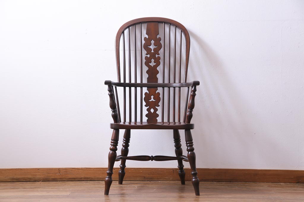 中古　松本民芸家具　#44A型　ウィンザーチェア(アームチェア、椅子、ウインザーチェア)(定価約18万円)(R-034572)