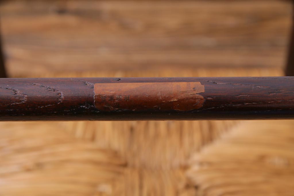 アンティーク雑貨　中古　松本民芸家具　丸型一面鏡ドレッサー・#19型ラッシスツールセット(定価合わせて約43万円)