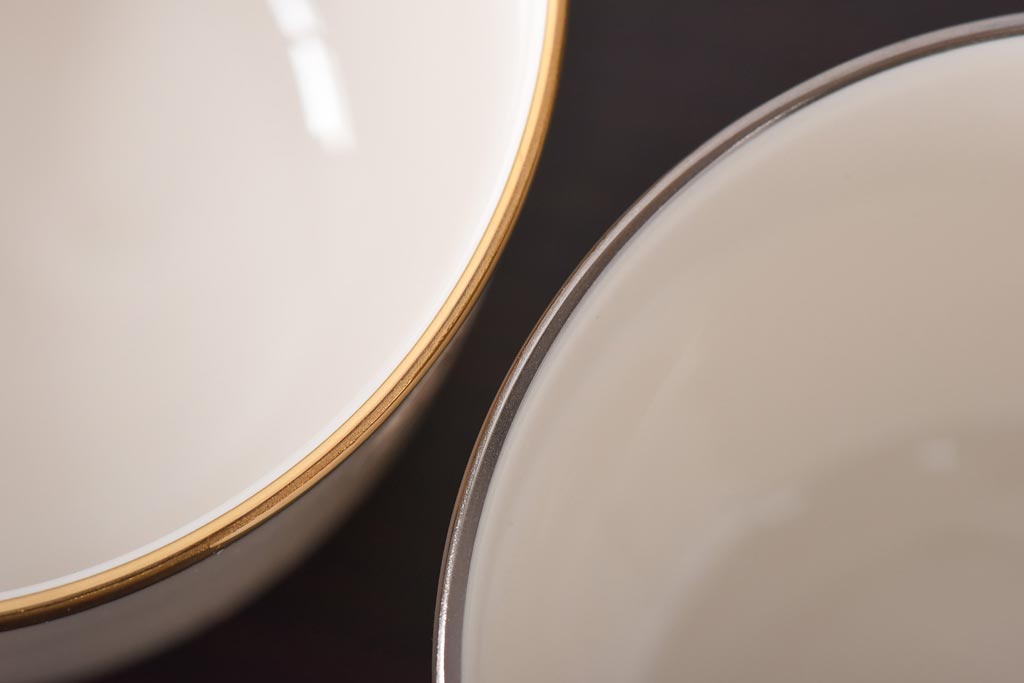 未使用品　ノリタケ(Noritake、日陶)　海外輸出　アイボリーチャイナ　トリオ2客セット・箱付き(カップ、ソーサー、プレート)