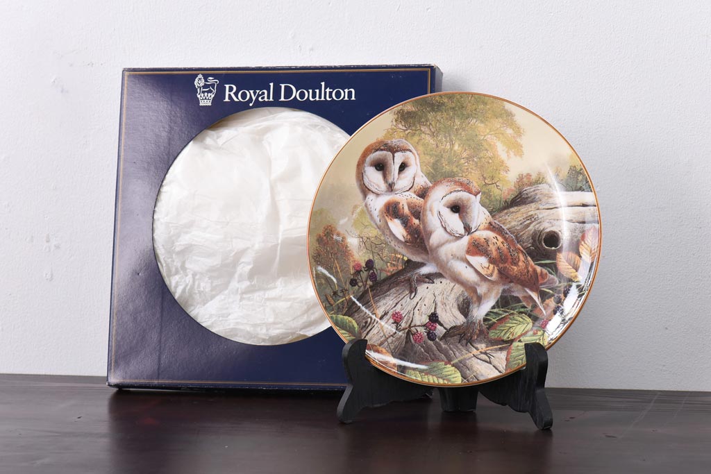 未使用品　ROYAL DOULTON(ロイヤルドルトン)　BRITISH OWLS　プレート(皿、洋食器)(1)