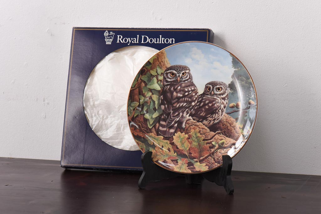 未使用品　ROYAL DOULTON(ロイヤルドルトン)　BRITISH OWLS　プレート(皿、洋食器)(3)