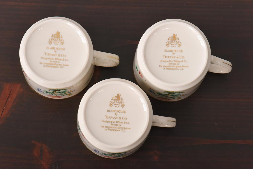 中古美品　Tiffany&Co.(ティファニー)　Blair House　コーヒーカップ&ソーサー(洋食器)