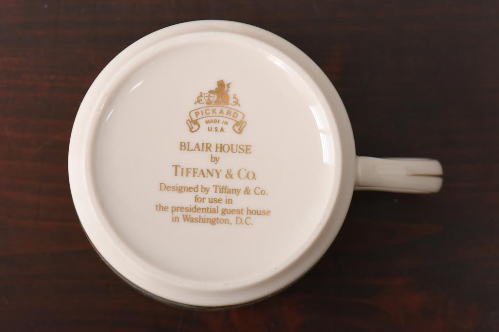 中古美品　Tiffany&Co.(ティファニー)　Blair House　コーヒーカップ&ソーサー(洋食器)