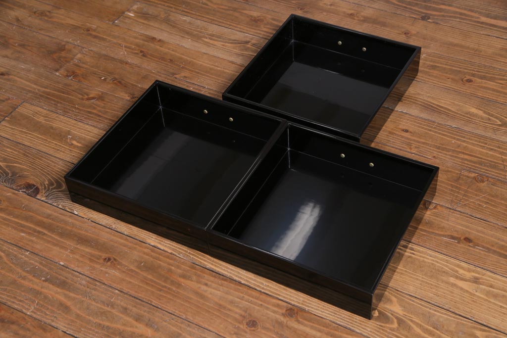 アンティーク家具　最高級品!　漆塗り　煌びやかな意匠が目を引く総散螺鈿蒔絵飾り棚(茶棚、戸棚)(R-034689)