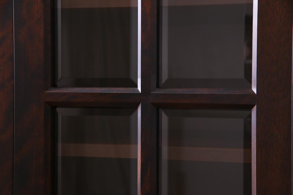 中古　北海道民芸家具　OM118　美しい木肌とシックな佇まいが魅力的なブックケース(食器棚、飾り棚、収納棚)(定価約60万円)