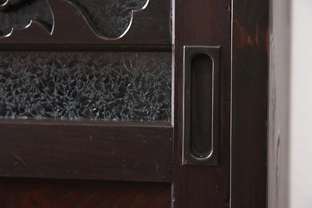ラフジュ工房オリジナル　古建具リメイク　透かし意匠が魅力的な壁掛け戸棚(収納棚、ウォールラック)(1)