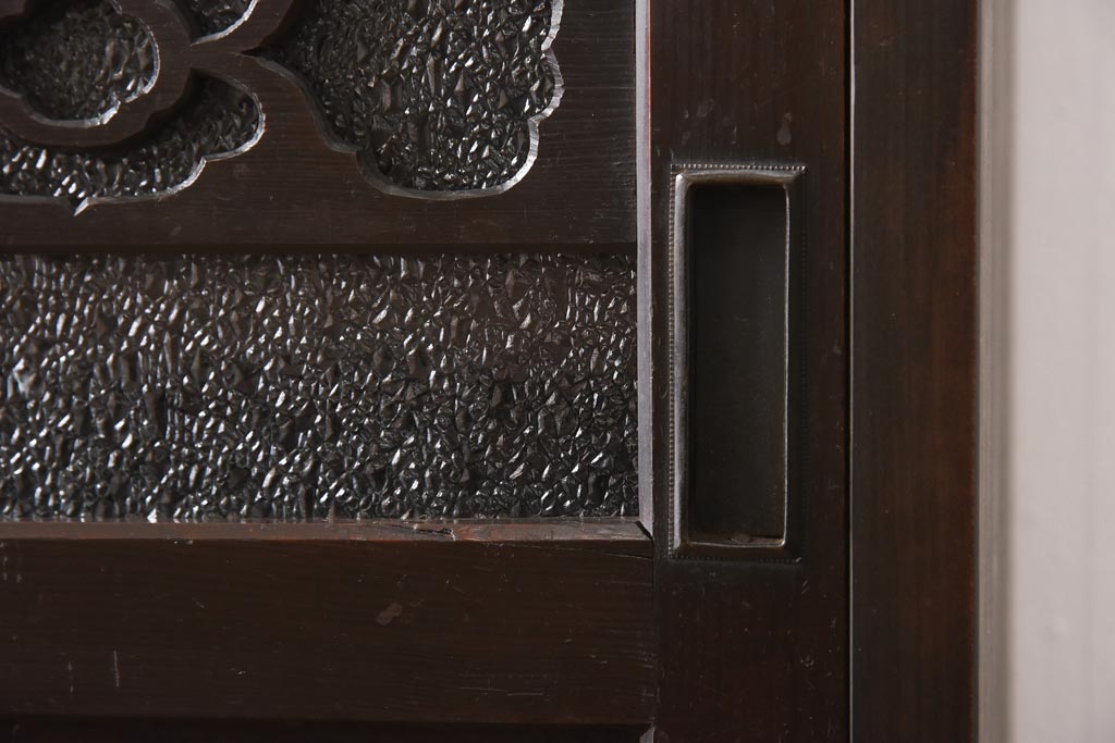 ラフジュ工房オリジナル　建具リメイク　透かし意匠が魅力的な壁掛け戸棚(収納棚、ウォールラック)(2)