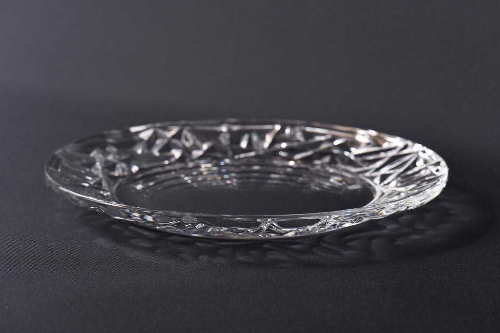 中古　Tiffany&Co.(ティファニー)　品のある演出におすすめなクリスタルプレート(ガラス皿、洋食器)
