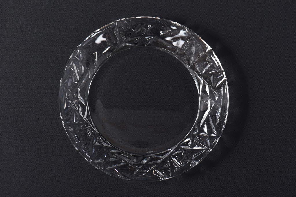 中古　Tiffany&Co.(ティファニー)　品のある演出におすすめなクリスタルプレート(ガラス皿、洋食器)