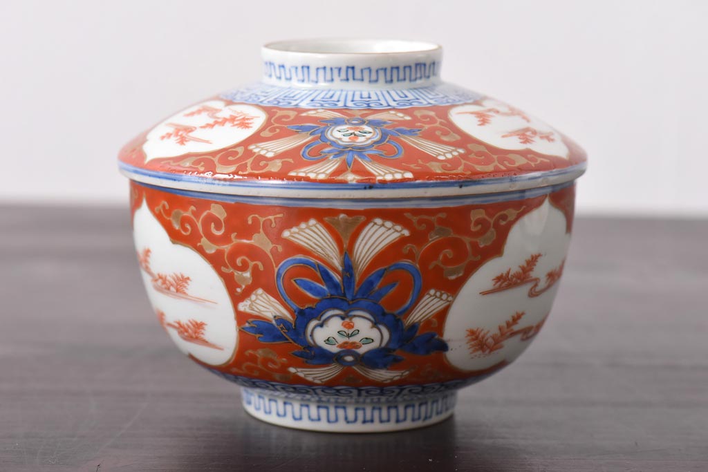 江戸後期 古三田焼 染付 茶碗 陶磁工芸 茶道具 美術品Q946