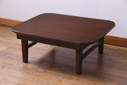 アンティーク家具　和製アンティーク　楠の木　なめらかな木肌が品のあるちゃぶ台(ローテーブル、折り畳みテーブル、花台)