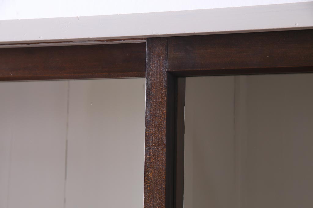 ペイント家具　シンプルで使い勝手の良い大正昭和期の2段重ね収納棚(飾り棚、本箱)