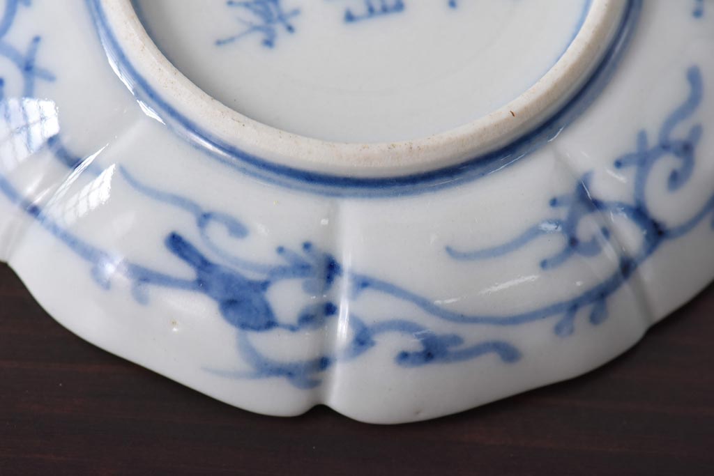 江戸期 大明成化年製 色絵染付 鮮やかな色調の小皿3枚セット(和食器