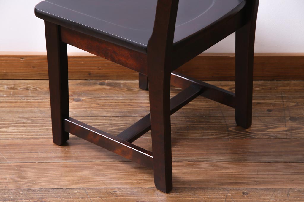 中古　北海道民芸家具　HM620　滑らかな木肌が上品なラダーバックチェア(椅子、ダイニングチェア)(1)