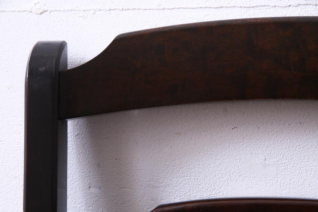 中古　北海道民芸家具　HM620　滑らかな木肌が上品なラダーバックチェア(椅子、ダイニングチェア)(2)