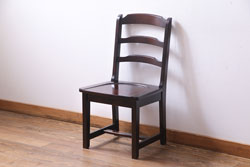 中古　北海道民芸家具　HM620　滑らかな木肌が上品なラダーバックチェア(椅子、ダイニングチェア)(3)