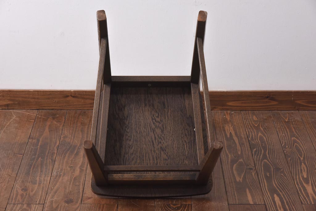 中古　神戸家具　永田良介商店　素朴なアンティークスタイルを楽しめるスカシ型食堂椅子(チェア、イス)(3)