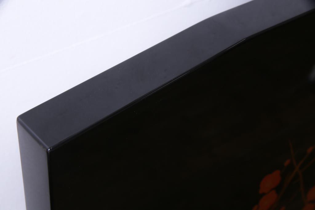 中古　輪島塗　在銘「信夫」作　蒔絵・螺鈿　繊細な図柄が風情あふれる衝立(パーテーション)(定価約150万円)