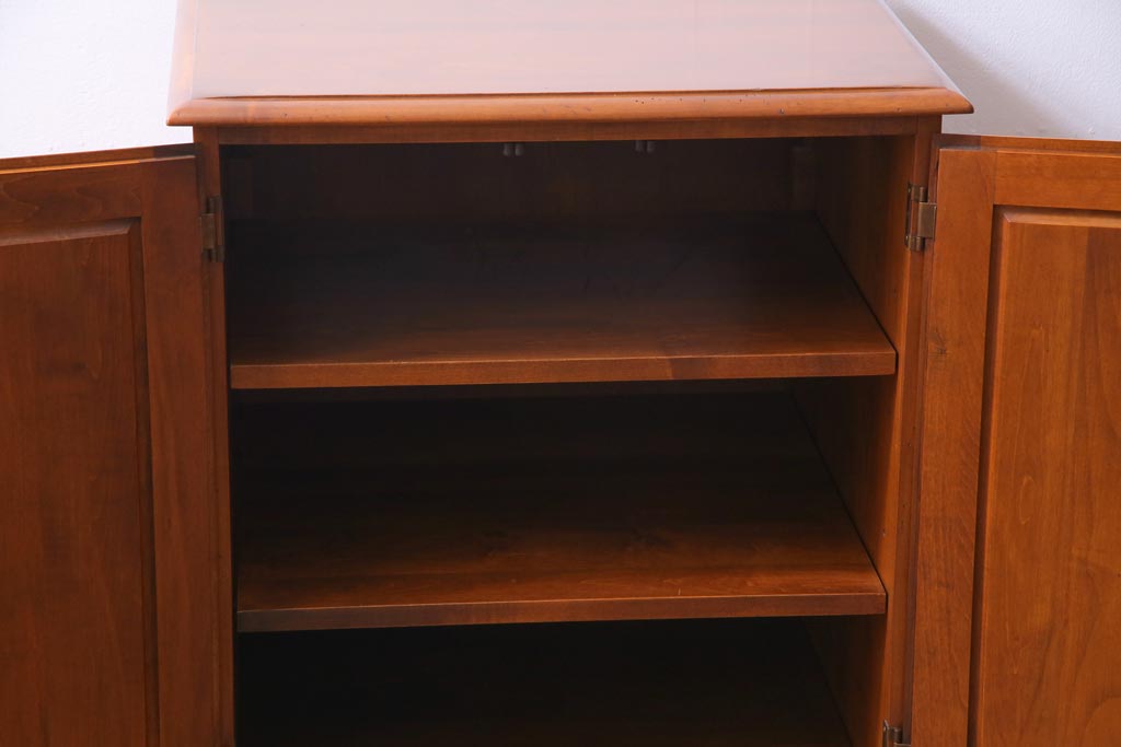 中古　ETHAN ALLEN(イーセンアーレン)　アメリカンミッドセンチュリーなレコードケース(キャビネット、収納棚)