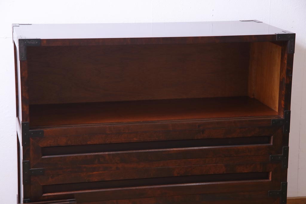 ビンテージ　脚付きリメイク　松本民芸風の和モダンなサイドボード(収納棚、チェスト、ヴィンテージ)