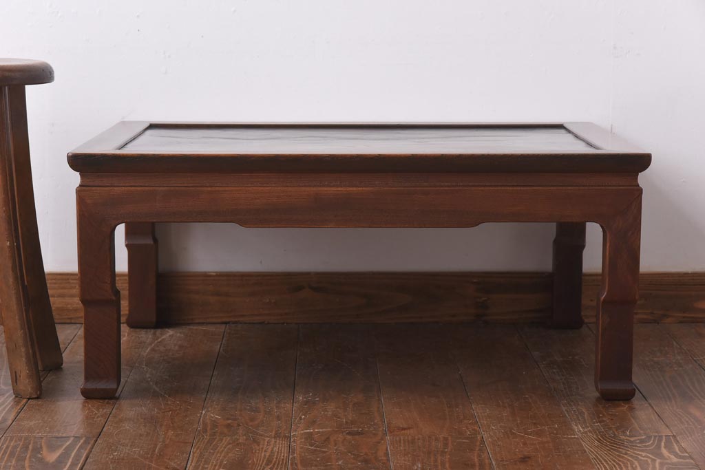 アンティーク家具　和製アンティーク　総ケヤキ材　使い込まれた味わいが魅力的なローテーブル(座卓)
