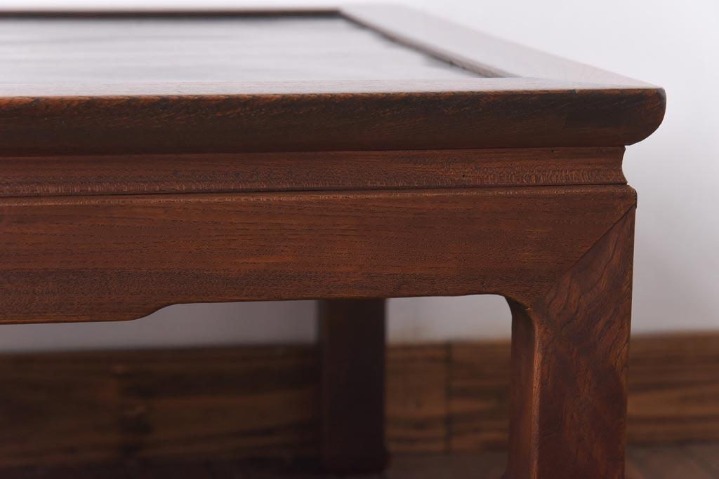 アンティーク家具　和製アンティーク　総ケヤキ材　使い込まれた味わいが魅力的なローテーブル(座卓)