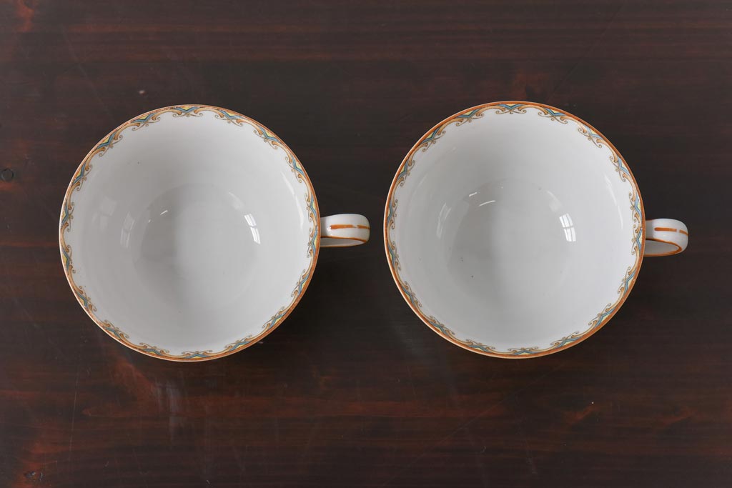 オールドノリタケ(Noritake、日陶)　月桂樹-М　米国輸出向　カップ&ソーサー2客セット(洋食器)