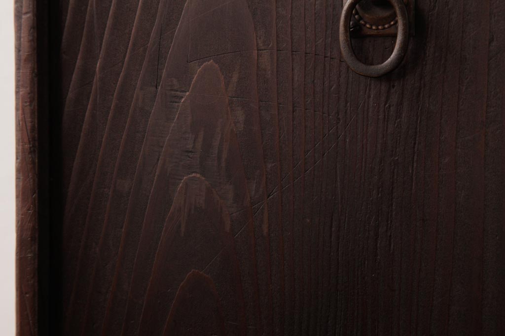 アンティーク雑貨　和製アンティーク　大正昭和初期　栗材・檜材　倹飩式扉が趣きあふれる収納箱(小物収納)